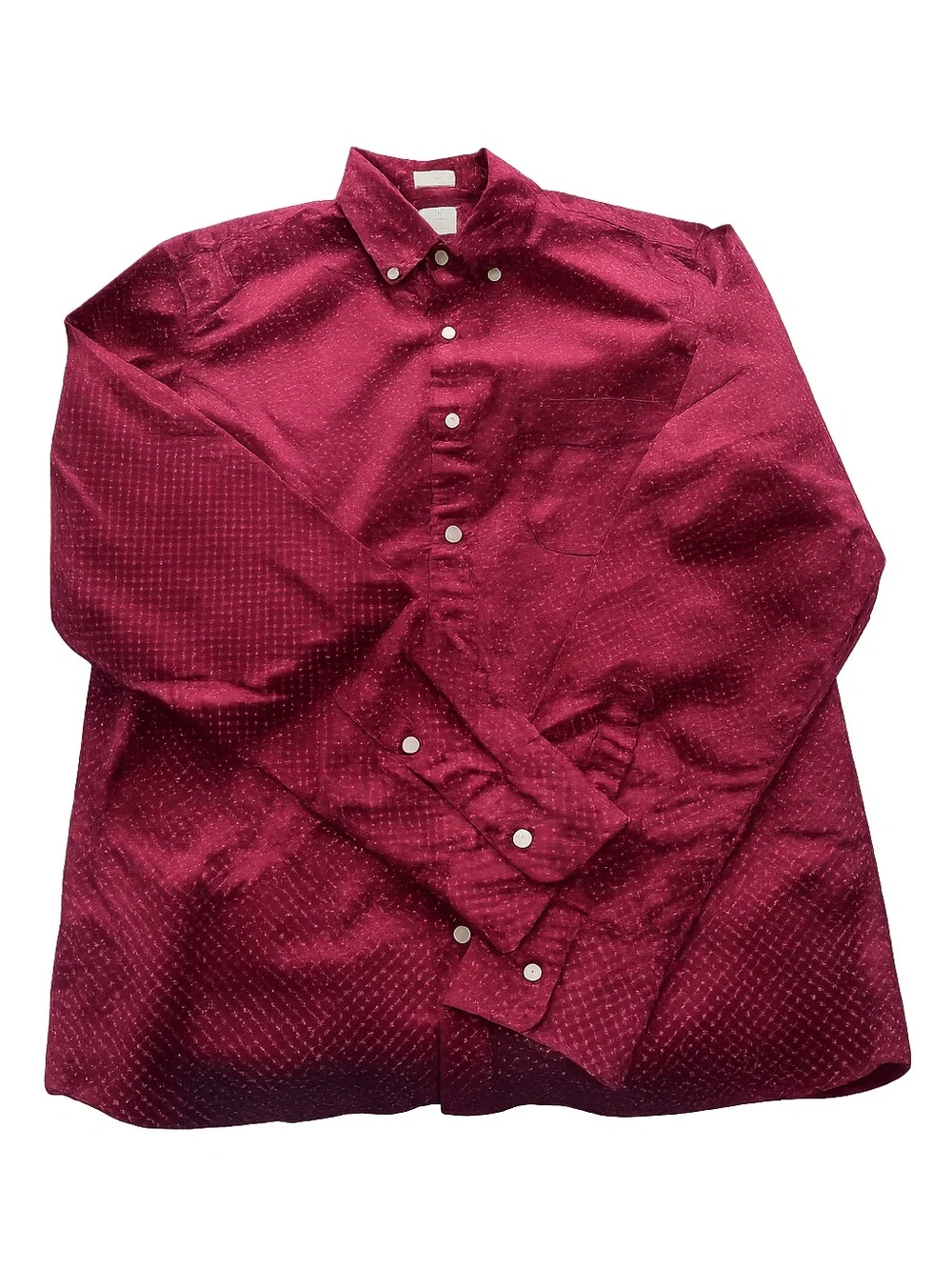 J. Crew Men's Button-Down Shirt in Deep Berry Red